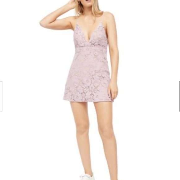 Free People Dangerous Love Lilac Mini Dress 8  NEW - Picture 2 of 9